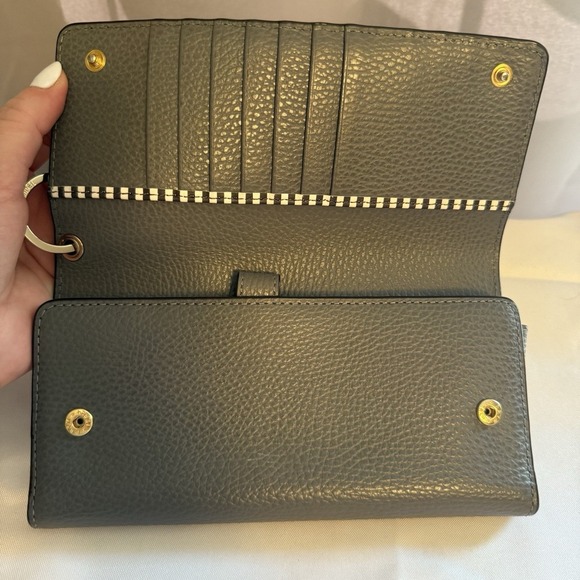 Henri Bendel Uptown Wristlet Credit Cards Organizer Wallet Clutch Gray EUC - Picture 5 of 12